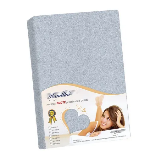 Bellatex Froté prostěradlo Kamilka světle šedá, 120 x 200 cm