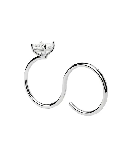 PDPAOLA Módní dvojitý stříbrný prsten se zirkonem Sofia AN02-A27 54 mm