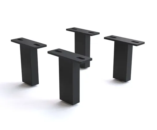 Čtvercová noha 12,5 cm kovová černá pro všechny typy nábytku