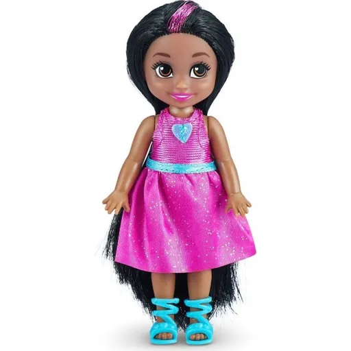 Zuru Sparkle Girlz Winter Princess růžové šaty-černé vlasy