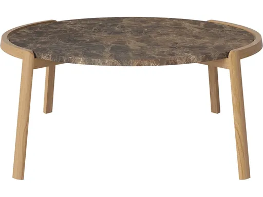 Konferenční stolek Mix Ø94 cm, více variant - Bolia Varianta: Brown marble | Oiled oak, Solid | v. 42 cm