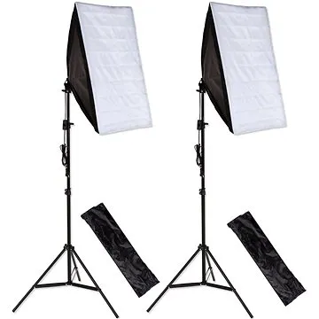 Tectake Sada 2 studiových světel se softboxem, stativem a brašnou, černá (403354)