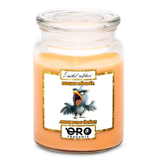 Svíčka Nech mě spát - papoušek (Vůně svíčky: Tropické ovoce)