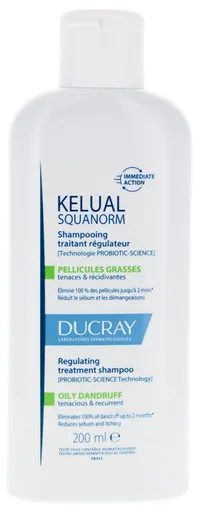 Ducray Šampon pro péči o mastné lupy Kelual Squanorm (Regulating Treatment Shampoo) 200 ml