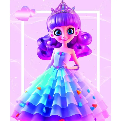 Diamantové malování - Duhová panenka 25 x 30 cm