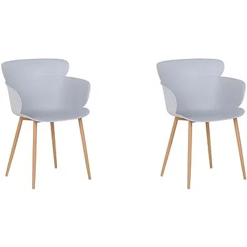 Sada 2 jídelních židlí šedé SUMKLEY, 241887 (beliani_241887)