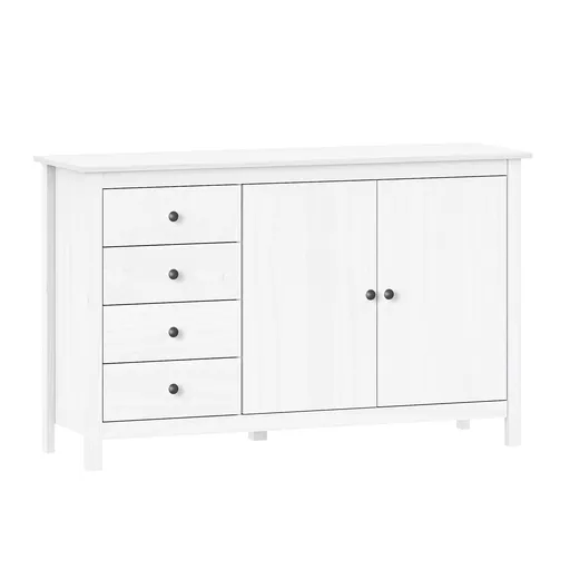 Komoda 2 dveře + 4 zásuvky TORINO bílá, kovové úchytky