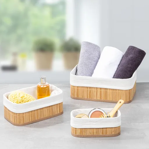 Haushalt international Bambusový úložný košík, sada 3 ks