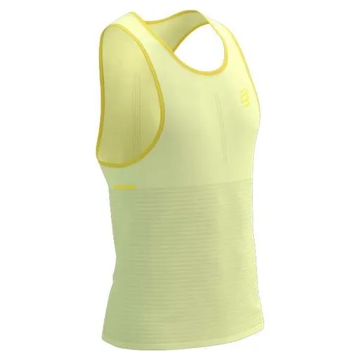 Compressport PRO RACING SINGLET M Pánské běžecké tílko, žlutá, velikost