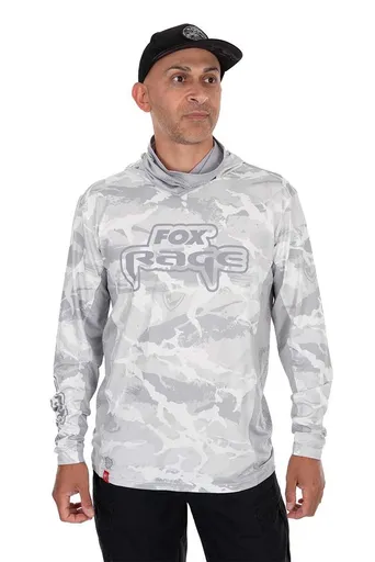Fox Rage Triko UV Hooded Light Cam Top,Fox Rage Triko UV Hooded Light Cam Top