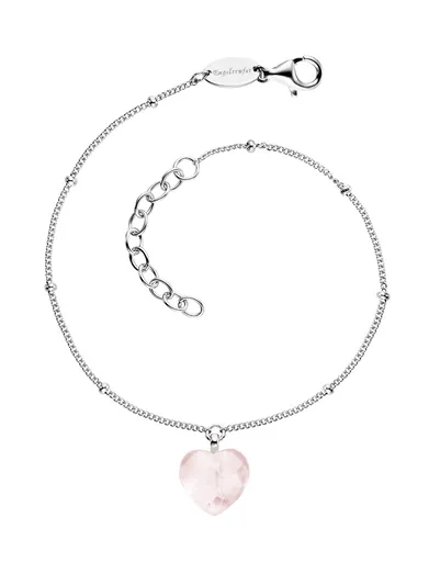 Engelsrufer Stříbrný náramek se srdíčkem z růženínu ERB-HEART-RQ