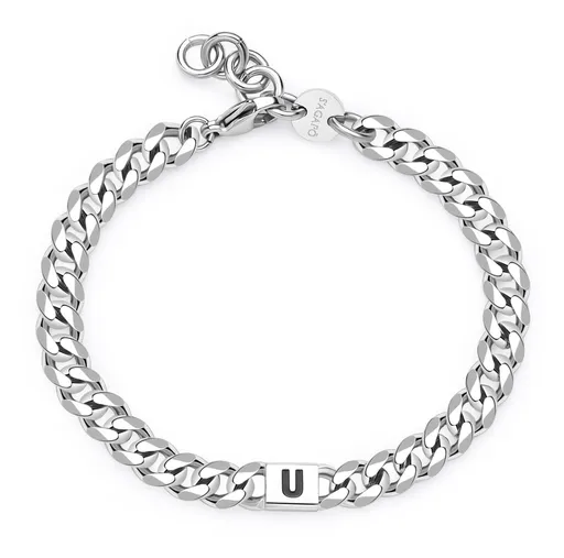 S'Agapõ Pánský ocelový náramek s písmenem U Monogram SMG30