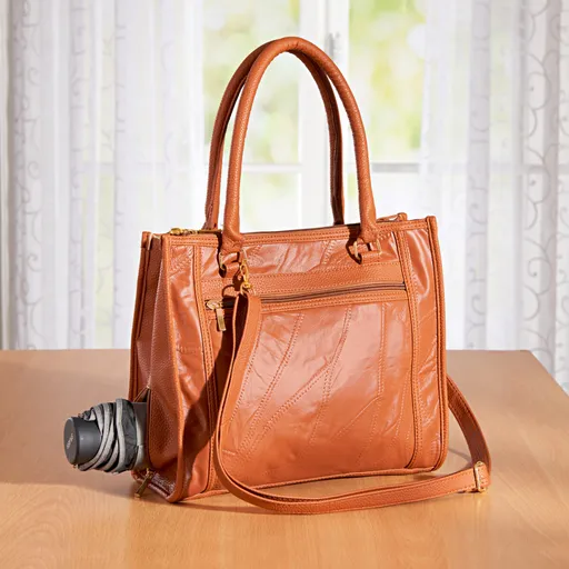 Elegantní kožená taška v trendy barvách