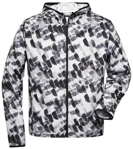 James & Nicholson (Daiber) Lehká pánská sportovní bunda JN534 - Černě potištěná | L