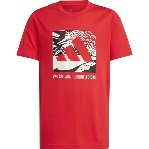 adidas CAMO GRAPHIC Dětské triko, červená, velikost