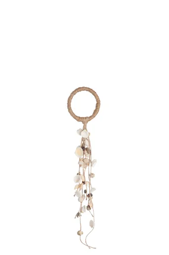 Závěsný jutový lapač snů - 8,5*2*27 cm J-Line by Jolipa