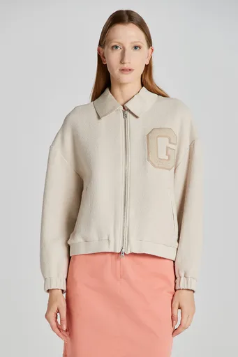 BUNDA GANT TEXTURED VARSITY JACKET SOFT OAT