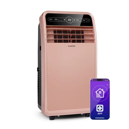 Klarstein Metrobreeze New York Smart 12k, mobilní klimatizace, 12000 BTU/3,5 kW, energetická třída A, dálkový ovladač, růžovozlatá
