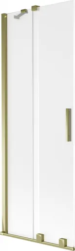 MEXEN/S Velar dvoukřídlá posuvná vanová zástěna 75 x 150, dekor, zlatá 896-075-000-31-50