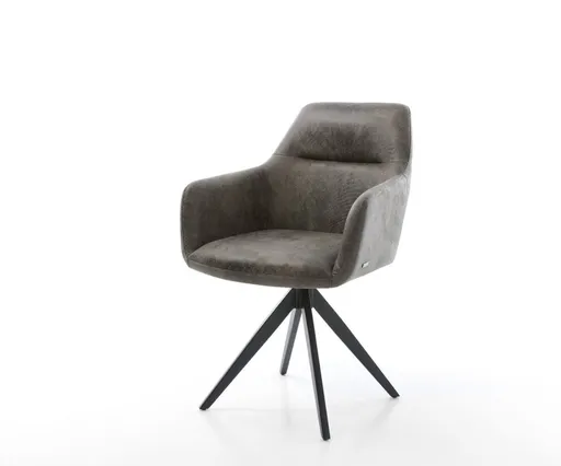 Jídelní židle Pejo-Flex mikrovlákno šedá antik křížová podnož