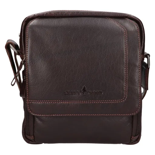 Pánská kožená taška přes rameno Greenwood Monte - tmavě hnědá