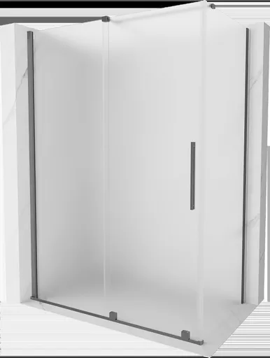 MEXEN/S Velar sprchový kout, posuvné dveře 140 x 80, dekor, grafit metal 871-140-080-31-95