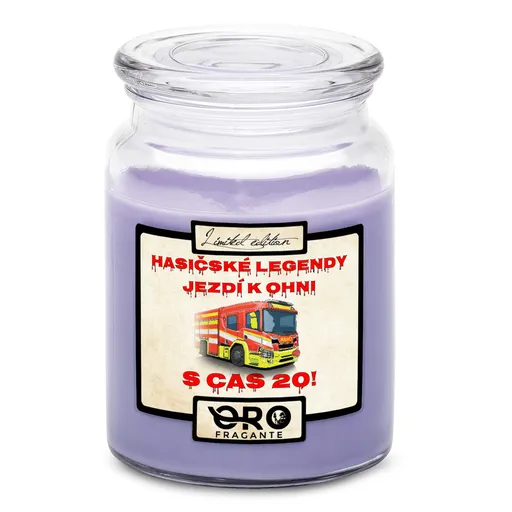 Svíčka Hasičské legendy – CAS 20 (Vůně svíčky: Levandule)