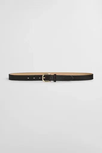 OPASEK GANT PONY HAIR LEATHER BELT DEEP BROWN