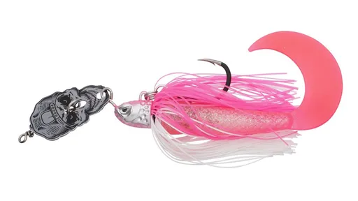 Madcat třpytka skull blade jig xl sinking fluo pink uv - 18 cm 55 g