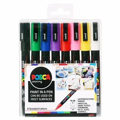 Sada akrylových fixů Uni Posca 0,9-1,3mm 8ks základní