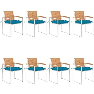 SHUMEE Židle zahradní s poduškami, teak 3078627 - 8ks v balení (3078627)