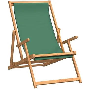 SHUMEE Lehátko plážové, teak, zelené 317699 (317699)