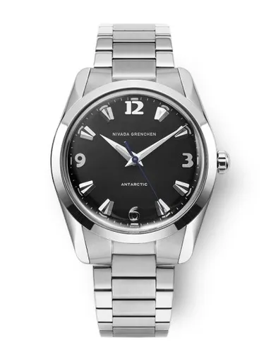 Nivada Grenchen Antarctic 35 mm - Black White Luminova - Bracelet Flat Link