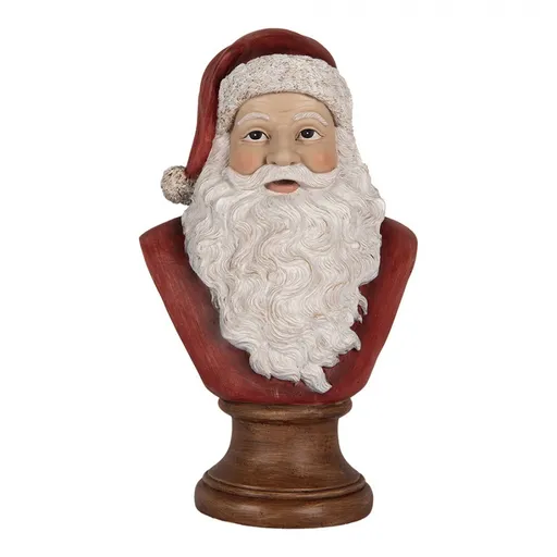 Červeno-bílá vánoční dekorace busta Santa - 18*12*30 cm Clayre & Eef