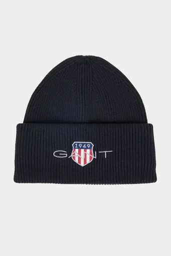 ČEPICE GANT ARCHIVE SHIELD COTTON BEANIE BLACK