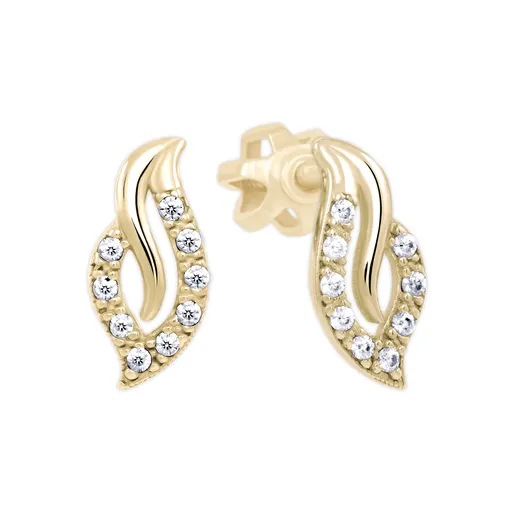 Soliter Náušnice ze žlutého zlata se zirkony 239 001 01202