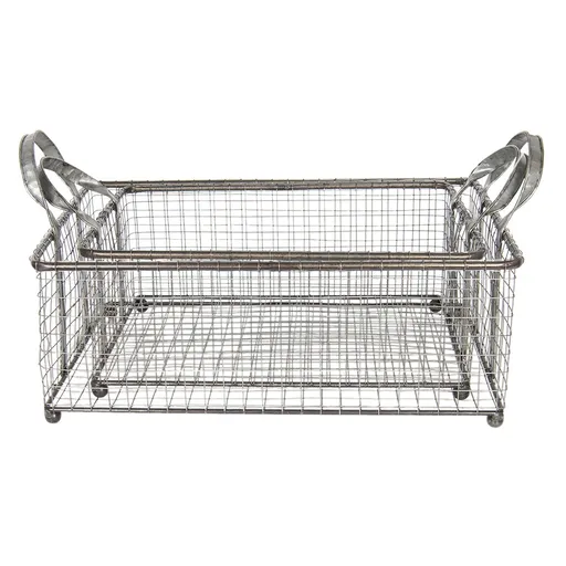 2 drátěné koše - 58*35*25 cm Clayre & Eef