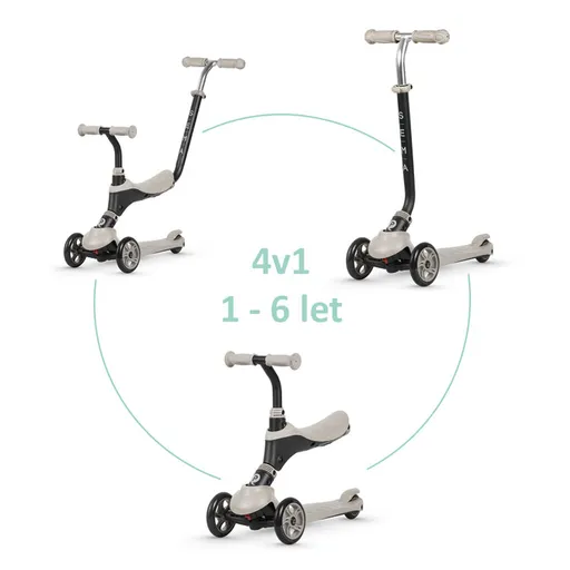 QPLAY Kolobežka Sema Beige, 5 v 1, věk 1-6 let