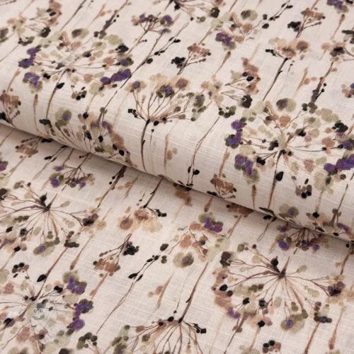 Viskóza se lnem Agapanthus design C digital print