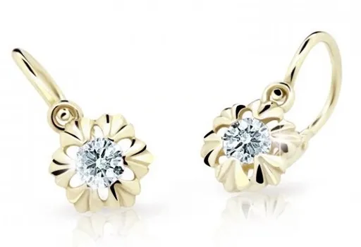 Cutie Jewellery Zlaté dětské náušnice C2213-10-X-1 bílá