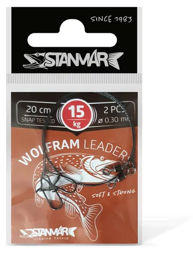 Stan-Mar Wolframové lanko 20cm 2ks - 15kg,Stan-Mar Wolframové lanko 20cm 2ks - 15kg