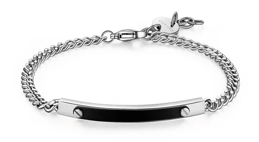 S'Agapõ Pánský ocelový náramek s černým středem Proud SPD12