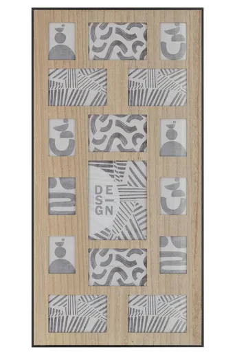 Nástěnný fotorám v designu dřeva a černým okrajem Villo - 41*3*81 cm J-Line by Jolipa