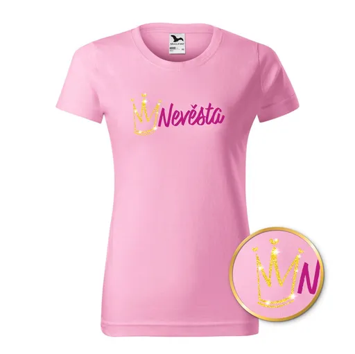 Bontis Tričko Nevěsta TŘPYTIVÁ KORUNKA - Růžová | L
