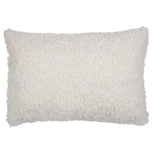 Bílý plyšový kudrnatý polštář Curly Teddy White Off - 40*15*60cm  Mars & More