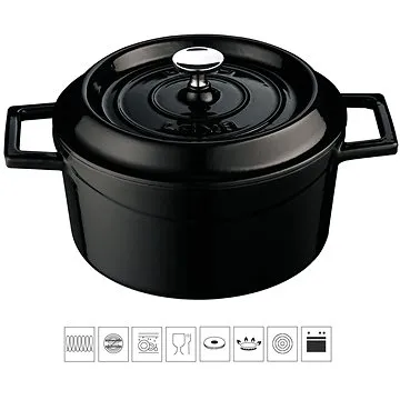 LAVA METAL Litinový hrnec kulatý 24cm - černý (LVYTC24K2BL)