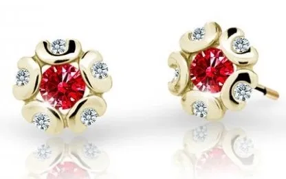 Cutie Jewellery Zlaté dětské náušnice C2178-30-X-1 červená
