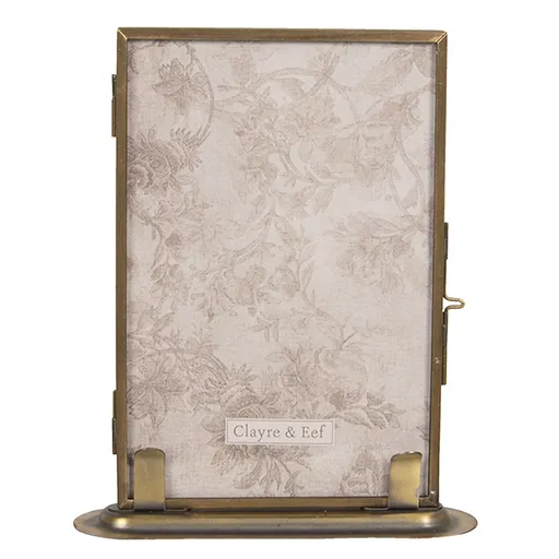 Stojací bronzový fotorámeček ve vintage stylu - 13*3*16 cm / 10*15 cm Clayre & Eef
