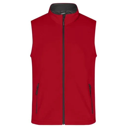 James & Nicholson (Daiber) Pánská softshellová vesta JN1128 - Červená / černá | XL