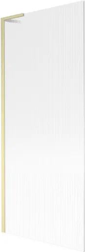 MEXEN/S Next L vanová zástěna FIX 80 x 150, proužky, zlatá kartáčovaná 895-080-000-03-09-55
